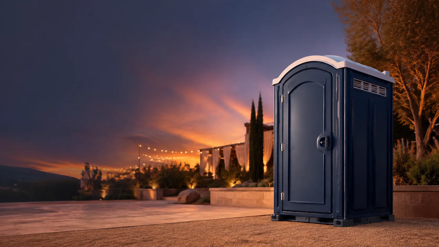 Portable restroom shown for rental planning in Annapolis, MD